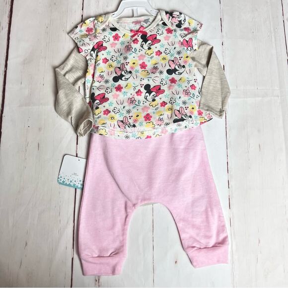 Disney Baby Three Piece Matching Floral Set Sz 12 M - Picture 1 of 13